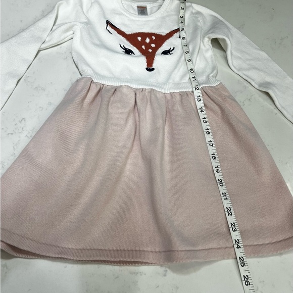 Gymboree White and Pink Fox Sweater Dress - Picture 3 of 8